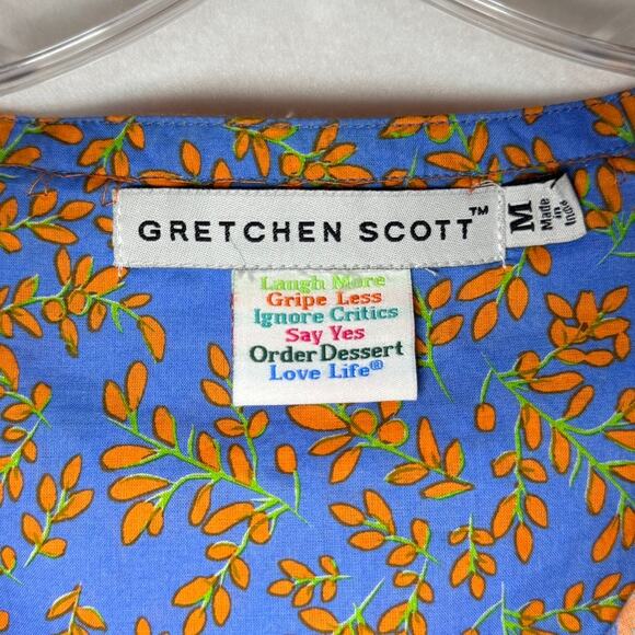 Gretchen Scott 3/4 Sleeve Split Neck Tropical Floral Pullover Tunic Multi Medium - Picture 7 of 8